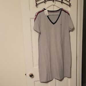 Tommy Hilfiger Gray Sport Dress with Red and Blue Accents